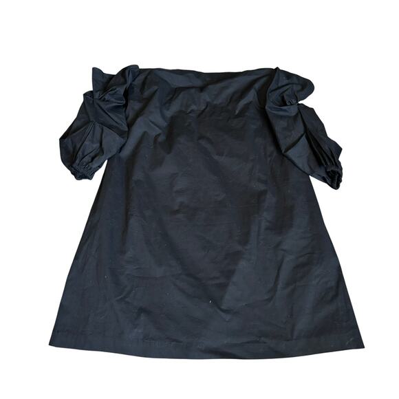 1. State Dresses & Skirts - NWOT 1. State Off Shoulder Black Cotton Shift Dress Bubble Sleeve S